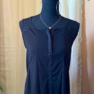 Black Blouse with Lace Detail
